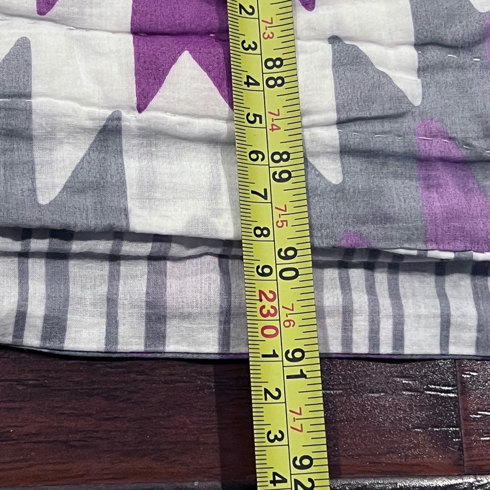 John Robshaw Luxury King Quilt Lavender Purple White Chevron Cotton Made India - Picture 9 of 15